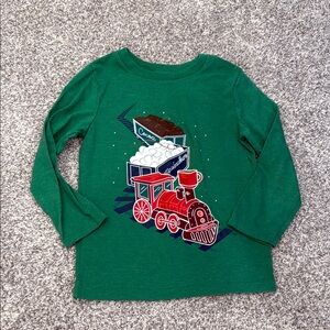 Cat & Jack Green and Red Long Sleeve Christmas Tee